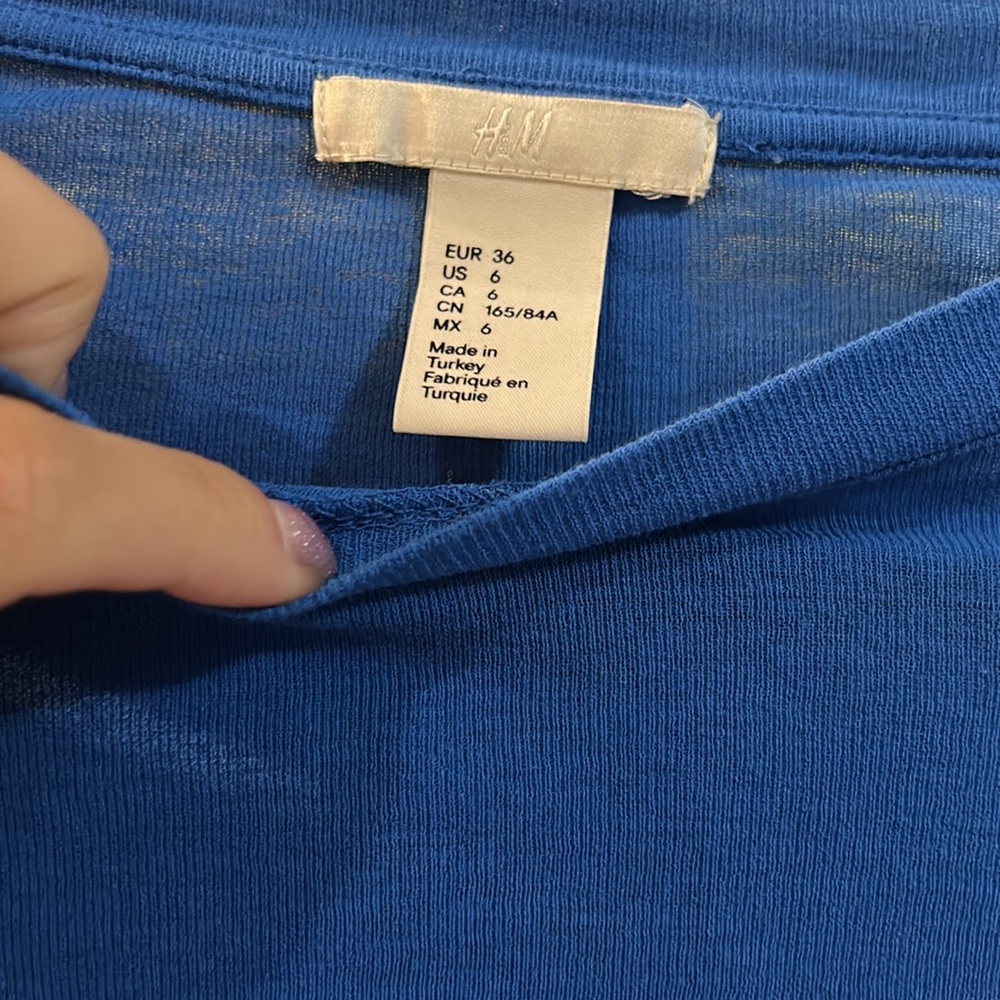 HM Blue Blouse Sz 6 - Picture 3 of 4